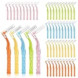 YOMKILU 50 Stück Interdentalbürsten, 5 Größen L-Förmige Zahnzwischenraumbürsten, Dentalbürsten mit Rutschfestem Griff, Zwischenraumbürsten für Zahnreinigung Zwischenräume Mundreinigung Zahnspangen