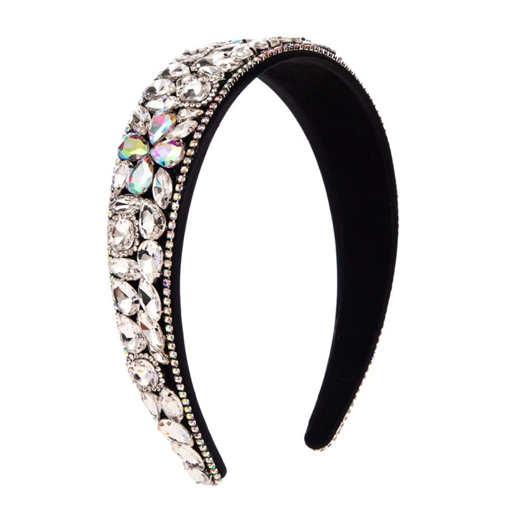 Opaska na głowę, BKSYOFU akcesoria do włosów barokowe, wytrzymałe opaski do włosów dla kobiet w stylu Vintage Rhinestone kwiaty Party biżuteria
