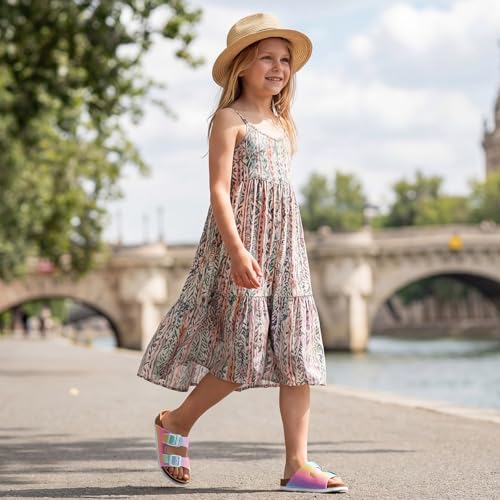 Image of K KomForme Kid Sandals Boy Girl Cork Footbed Slide with Adjustable Strap | Open-toe, Comfort