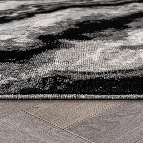 Tapete Rugshop 5' x 7' Negro y Gris Mármol miniatura 4
