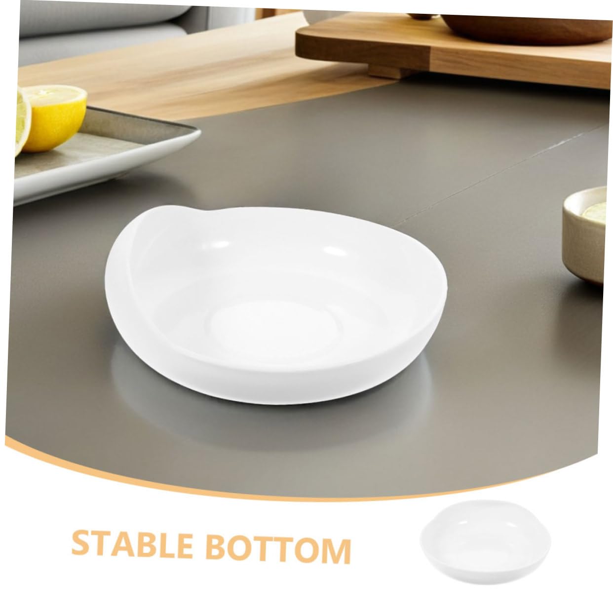 CALLARON Plato Redondo Antiderrames con Base de Ventosa para Personas Discapacitadas y Mayores, Diseño Ergonómico y Material de Silicona, Paquete de 2 Piezas para Alimentación