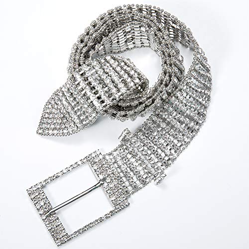 Image of Dubulle Womens Belt Chain Leather Belts Vintage Western Adjustable Elastic Double Buckle for Cowboy Pant Dress
