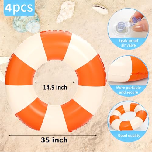 Image of 2 PCS Inflatable Pool Floats for Swimming Pool Party Lake Beach Adults - Floaties Pool Tubes Swim Rings Tubes Floaties for Beach Pool Party Decorations