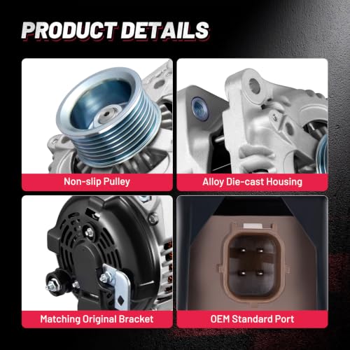 Image of BDFHYK 130Amp High Output Alternator 12V 7-Groove Pulley Clockwise