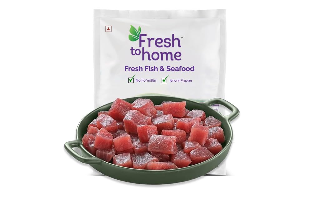 FreshToHome Yellow Fin Tuna/Kera | Boneless Cubes | 400g Pack | Fresh | Never Frozen-image-38