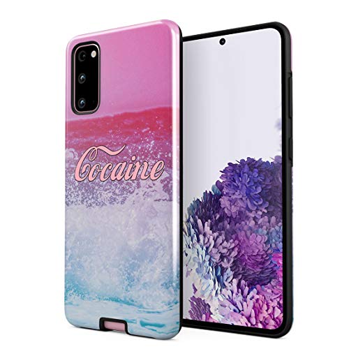 Cover Universe Coque House Étui pour Samsung Galaxy S20 Cocaine Drugs Waves Ocean Sea Case enveloppe de Protection Hybride Double-Couche PC Dur résistante aux Chocs + TPU