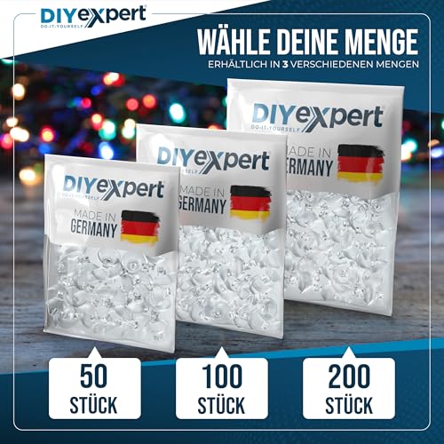 DIYexpert Saugnäpfe für Lichterketten | Made in Germany | [Ø 20 mm] [50 Stück] | Saugnäpfe für Fenster mit Kabelschlitz… – Ansicht 7