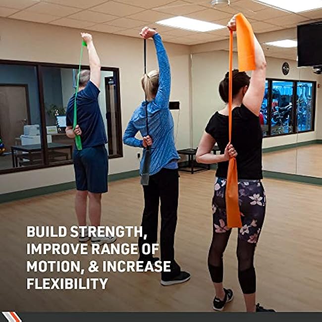 Body Sport Exercise Bands - 25 yd. Roll of Heavy Resistance Bands for Stretching, Fitness or Physical Therapy, Non-Latex - Extra Heavy Medium Resistance - Green