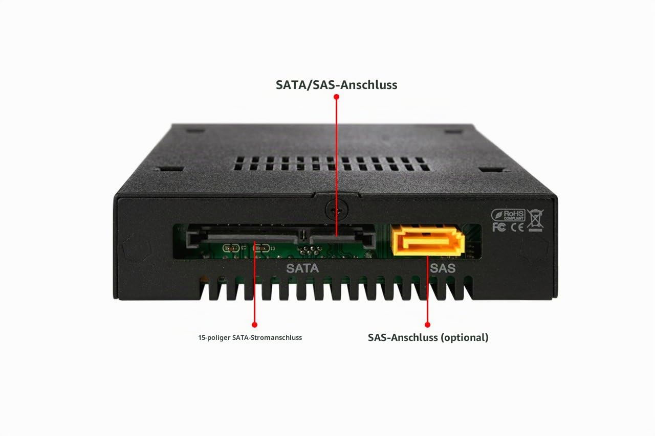 ICY DOCK SAS 12GBit / SATA Hot Swap Wechselrahmen für 2,5 Zoll (6,4cm) SSD/HDD - Vollmetall ToughArmor MB991IK-B