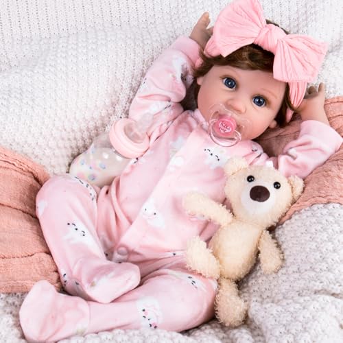 Aori Lifelike Reborn Baby Doll - 22 Inch Realistic Newborn Girl Doll- Great Gift for Grandama and Kids 3+