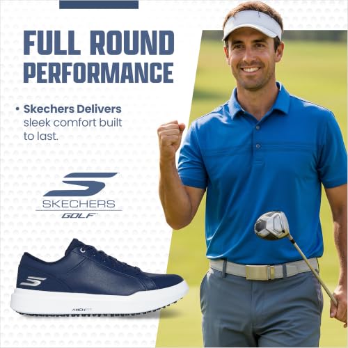 Image of Skechers Men's Drive 6 Arch Fit Golf Shoe | Golf, Waterproof, Relaxed Fit, Arch Fit, Goodyear Rubber Outsole; Leather