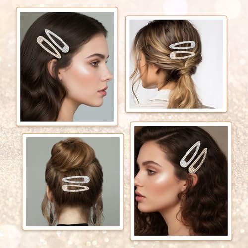 6 piezas pinzas para el cabello con cristales brillantes miniatura 3
