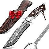 SAN TONG XIONG Damascus Hunting Knife...