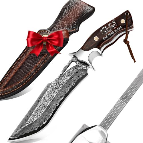 SAN TONG XIONG Damascus Hunting Knife...