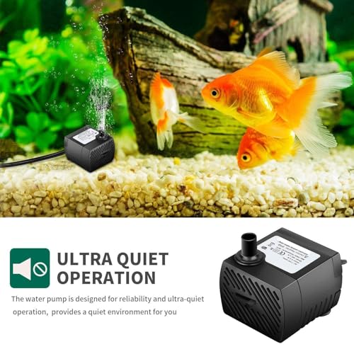 Image of Submersible Fountain Aquarium Pond Spare Replacement Water Pump with LED light | Mini Water Fountain Pump for Fountains & Aquarium /Fish Tank Water Pump (3 led pump - Qty 1)