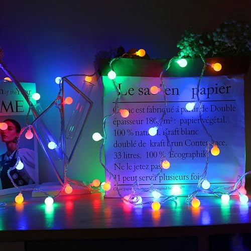 Image of Party Propz Multicolor Led Ball Light for Decoration - 4m, 14LED, String Lights for Home Decoration, Ball String Lights for Home Decorations, Led Lights for Decorations, RGB Light for Room
