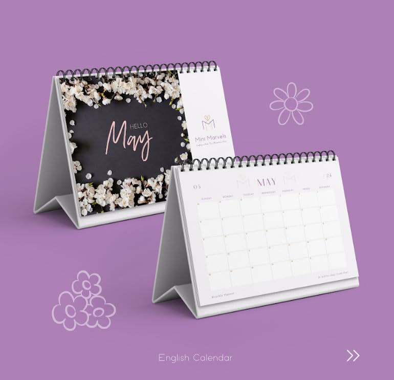 2024 English Desk Calendar