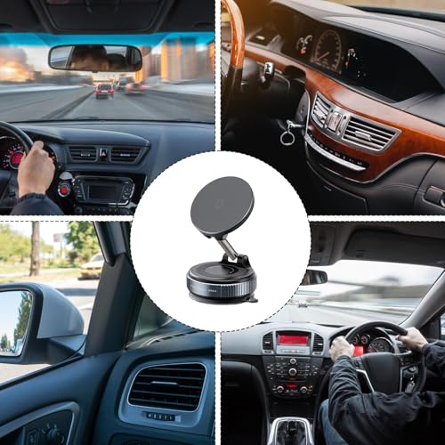 Magnetyczny uchwyt samochodowy do telefonu, składane szybkie ładowanie, regulowany uchwyt magnetyczny na telefon z przyssawką do samochodu | Kompatybilny z SUV Camping Car Truck Sedan GPS Travel Biuro