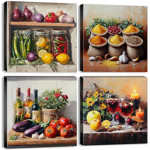 Farmhouse Spices 4-Piece Wall Art