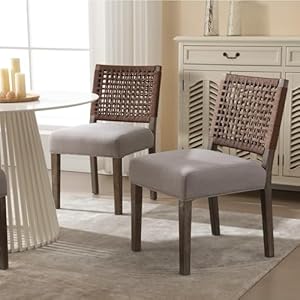 chairus upholstered Dining Chairs Set of 4, Farmhouse Dining Room Chairs Grey Kitchen Chairs with Low Woven Rope Back Wooden Side Chair for Kitchen Dinning Room Restaurant - Linen, Dark Grey chairus upholstered Dining Chairs Set of 4 Farmhouse Dining Room Chairs Grey Kitchen Chairs with Low Woven Rope Back Wooden Side Chair for Kitchen Dinning Room Restaurant Linen Dark Grey