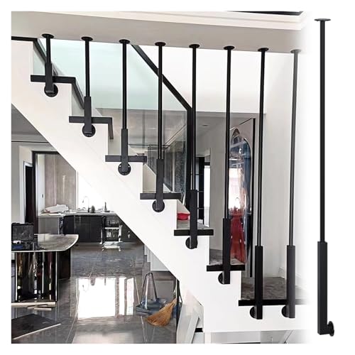 Balustrade d'escalier noire colonne rampe verticale moderne 210cm