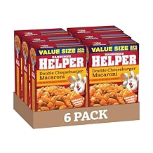 Hamburger Helper Double Cheeseburger Macaroni Value Size Pasta Meal 9.6 oz - 6 Pack No Artificial Flavors, Ready in 3 Easy Steps, Quick Meals for Midweek Dinners, Busy Evenings & Families On-the-Go