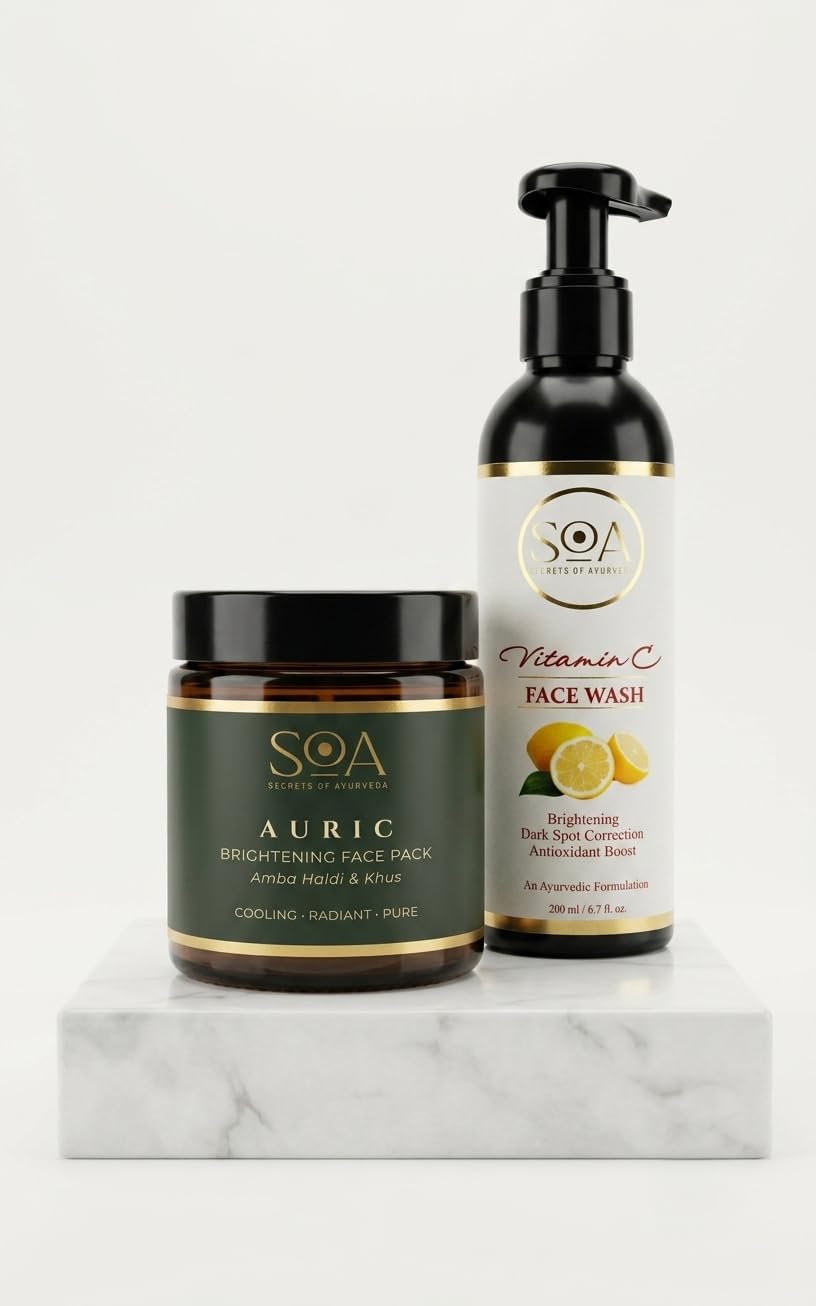 SOA - Secrets of Ayurveda Radiance & Glow Duo | Ayurvedic Skincare Combo for Tan Removal, Dark Spot Reduction & Glowing Skin | Suitable for All Skin Types-image-44