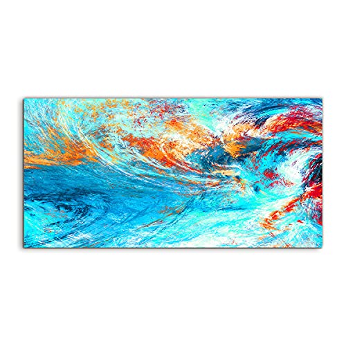 Tableau verre moderne Waves sea abstraction pour grand mur vide