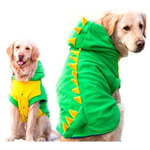 Lustiges Halloween Großer Hund Dinosaurier Kostüm Jacke Mantel Warm Fleece Winter Golden Retriever Pitbull Hund Kleidung Hoodie Cover