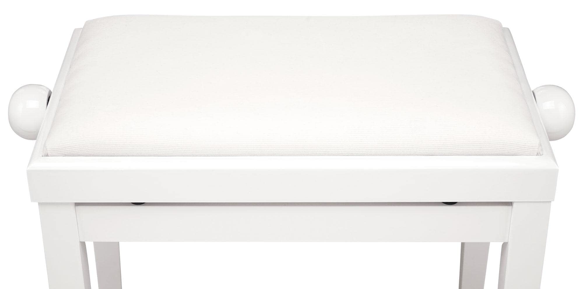 Classic Cantabile Banquette de Piano en Blanc Brillant & Yamaha HPH-100 – Casque Audio pour Piano numérique – Écouteurs filaires à la sonorité Dynamique et puissante – Blanc