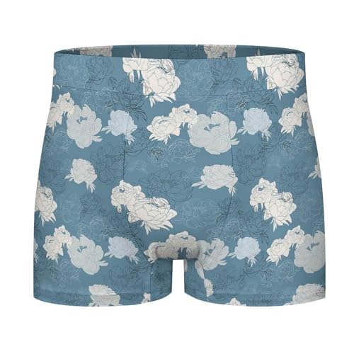 micidad Mens Boxer Brief Underwear Funny Flower Print Boxer Briefs Soft Breathable Stretch Sports Underwear, 4X-Large4