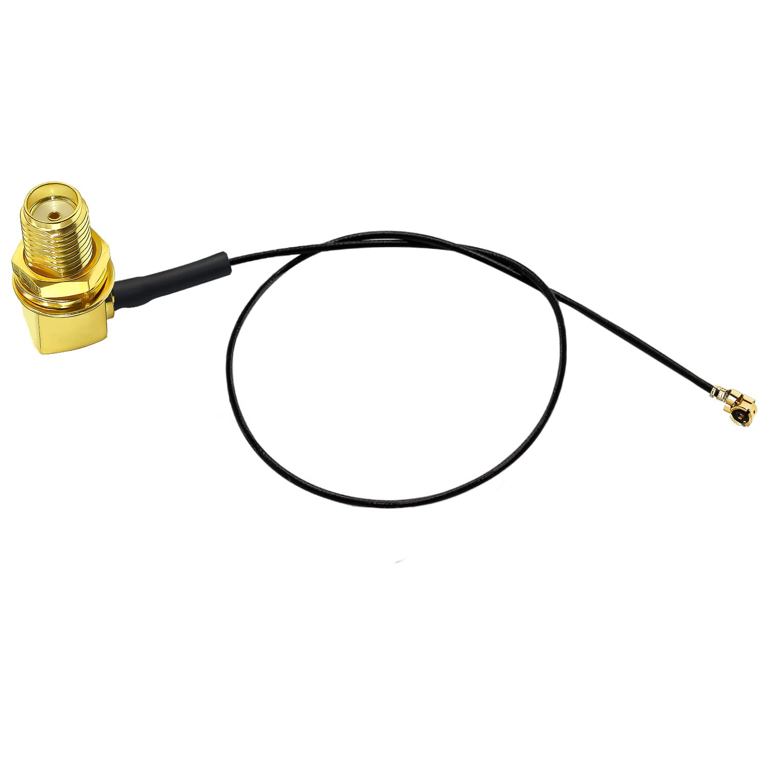 TUOLNK Gniazdo SMA kątowe do U.FL IPX kabel koncentryczny IPX UFL do gniazda SMA, łokieć RF, przedłużacz anteny WiFi, do karty sieciowej, router bezprzewodowy, 30 cm, 5 sztuk