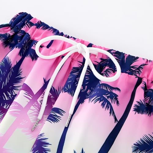 Image of Weixinbuy Boys Summer Outfits Short Sleeve Hawaiian Shirt and Shorts Vacation Set for Kids Summer Clothes Set