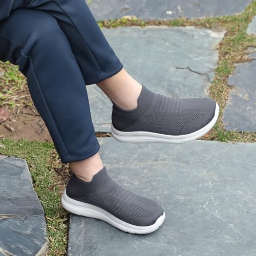 Image of STQ Wide Toe Box Walking Shoes for Women Slip On Breathable Sock Sneakers | Arch Support, Sock Like Mesh, Breathable Upper, Lightweight, Non Slip, Comfortable, Daily Wear, Minimalist