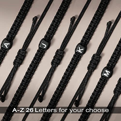 Initial Bracelets for Women Men Gifts for Her Teen Girl Best Friend Birthday Graduation Dainty Braided Bracelets Letter A-Z Charm Adjustable Link Mother's Day Jewelry Mom Christmas Gifts Valentine's Day Jewelry