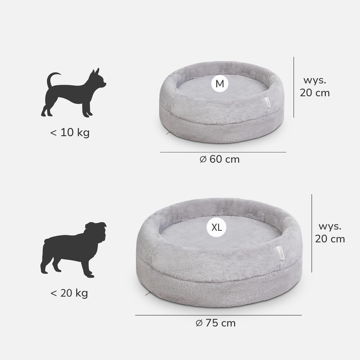Camilo Nest Cama Redonda para Perros y Gatos, Tipo Nido con Funda Extraíble (M)