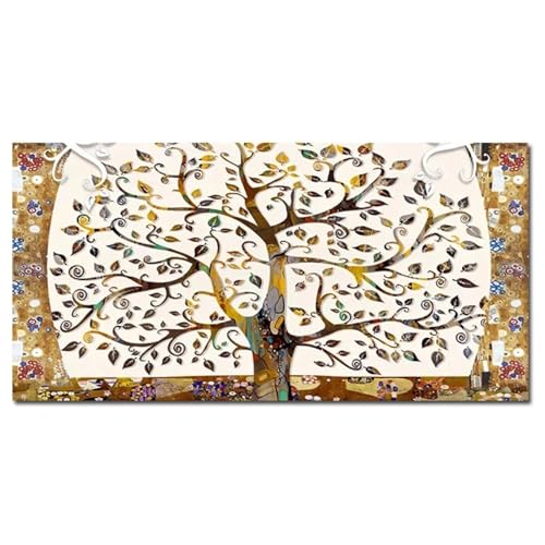 Peinture bonheur arbre de luxe pour decoration murale salon moderne 90x180cm