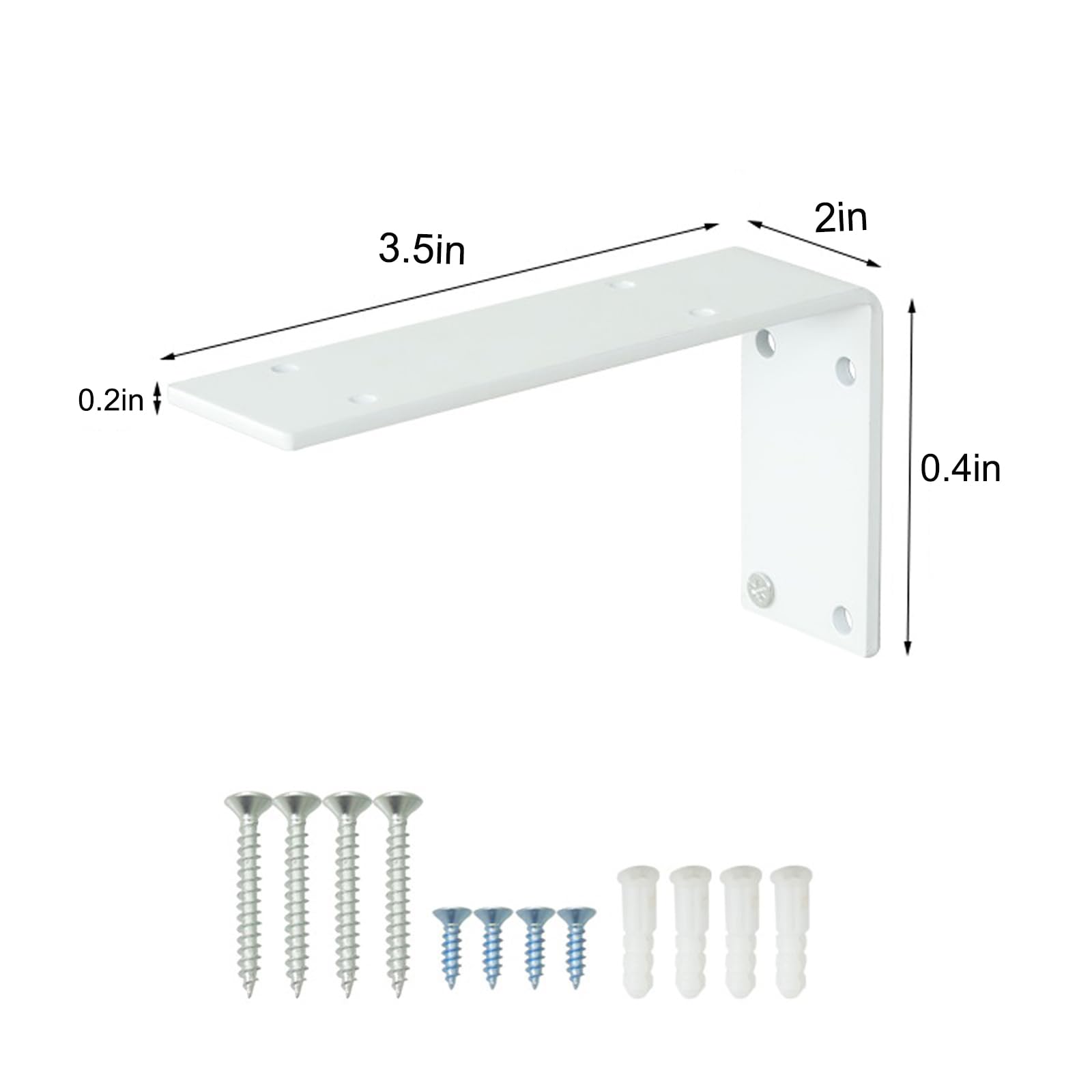 Paquete de 2 soportes para estantes de hierro de alta resistencia, soporte flotante de metal, soportes para estanterías, soporte montado en la pared, soporte de esquina en ángulo recto en forma de L