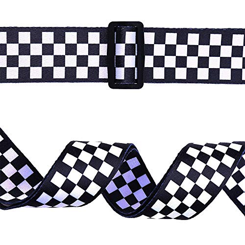 Jinlop Sangle de guitare en damier Noir/blanc pour guitare acoustique/électrique et basse 2 cm de large - Les Beatles, Paul McCartney, John Lennon, RIngo Starr, George Harrison Jinlop Sangle de guitare en damier Noir/blanc pour guitare acoustique/électrique et basse 2 cm de large – Image 7