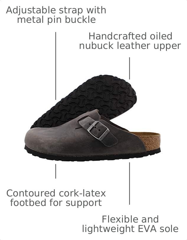 Amazon.com: Birkenstock 1013256341 Boston SFB Iron Oil LTR N 41