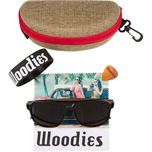 Walnut Wood Sunglasses with Black Polarized Lens for Men4