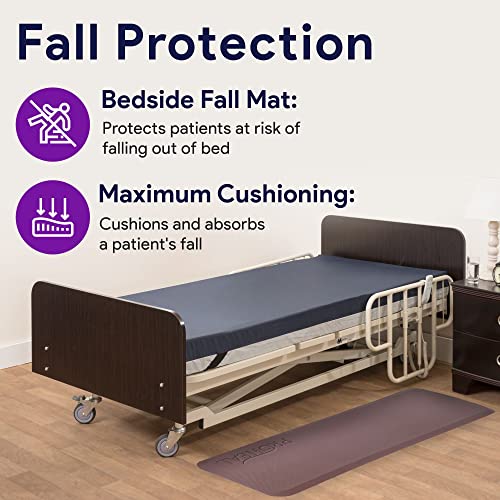 Beveled Edge Fall Mat for Elderly - Fall Prevention for Seniors - Bedside Safety Floor Mat - Elegantly Designed Brown Fall Pads for Elderly - 70" x 24" x 0.7" 2 Beveled Edge Fall Mat for Elderly - Fall Prevention for Seniors - Bedside Safety Floor Mat - Elegantly Designed Brown Fall Pads for Elderly - 70" x 24" x 0.7" - Image 3