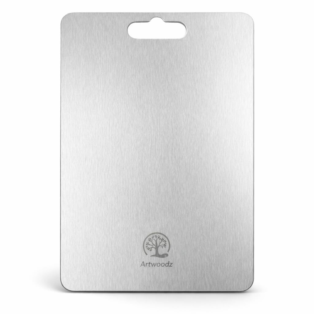 Artwoodz Premium Food-Grade Stainless Steel Chopping Board | 100% Hygienic, Rust-Proof & Heavy-Duty Metal Cutting Board for Kitchen | Eco-Friendly & Knife-Friendly Surface.