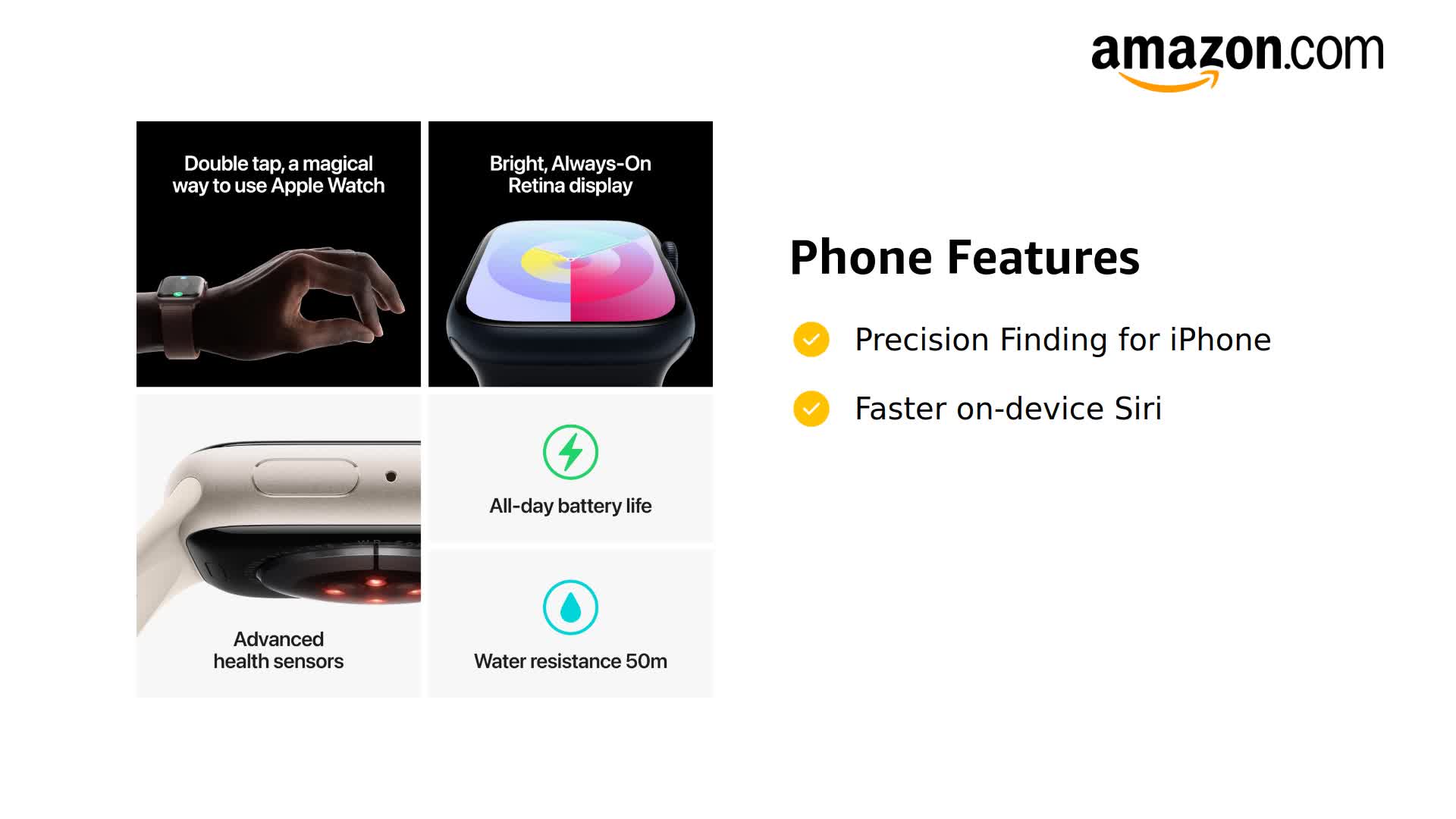 Amazon.com: Apple Watch Series 9 [GPS + Cellular, 45mm] - Caja de