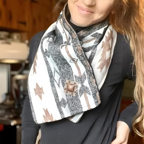 Western style Warm Neck Hood - Western printed women's wool blend velvet warm Soft skin-friendly scarf4