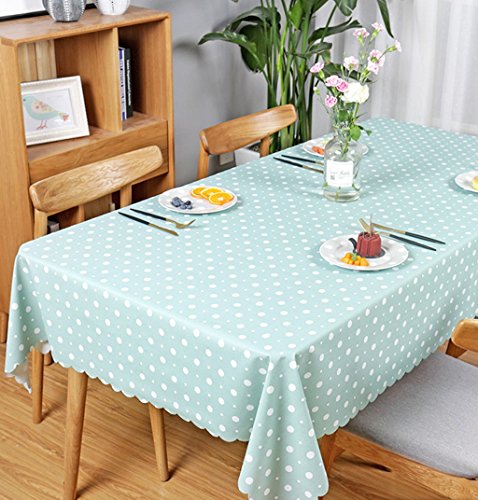 ZFF Duck Egg PVC Rectangular Tablecloth Table Cover Waterproof Oilproof Anti-Hot 2 Metres (200 x 135cm) for Indoor Coffee Table (Color : D)