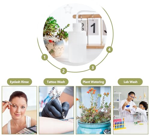 image for Melphoe Tattoo Wash Bottle Squeeze, 2Pcs 250ml Water Squirt Bottle Suc