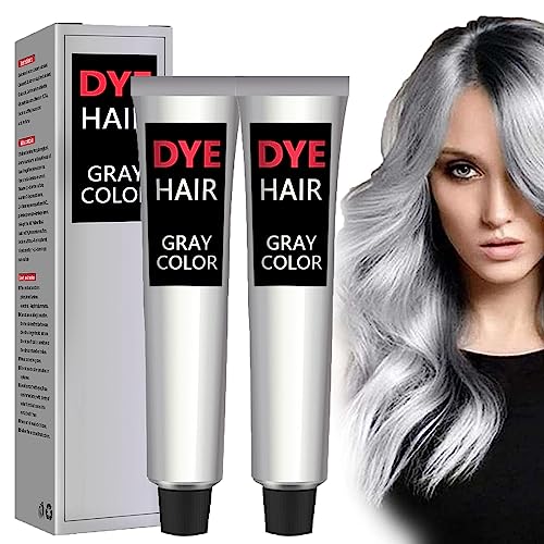 2023 Nueva Crema De Tinte Para El Cabello Gris Plateado, Tinte Para El Cabello Plateado Unisex, Crema De Color Permanente De Moda Para Todo Tipo De Cabello (2 botellas)