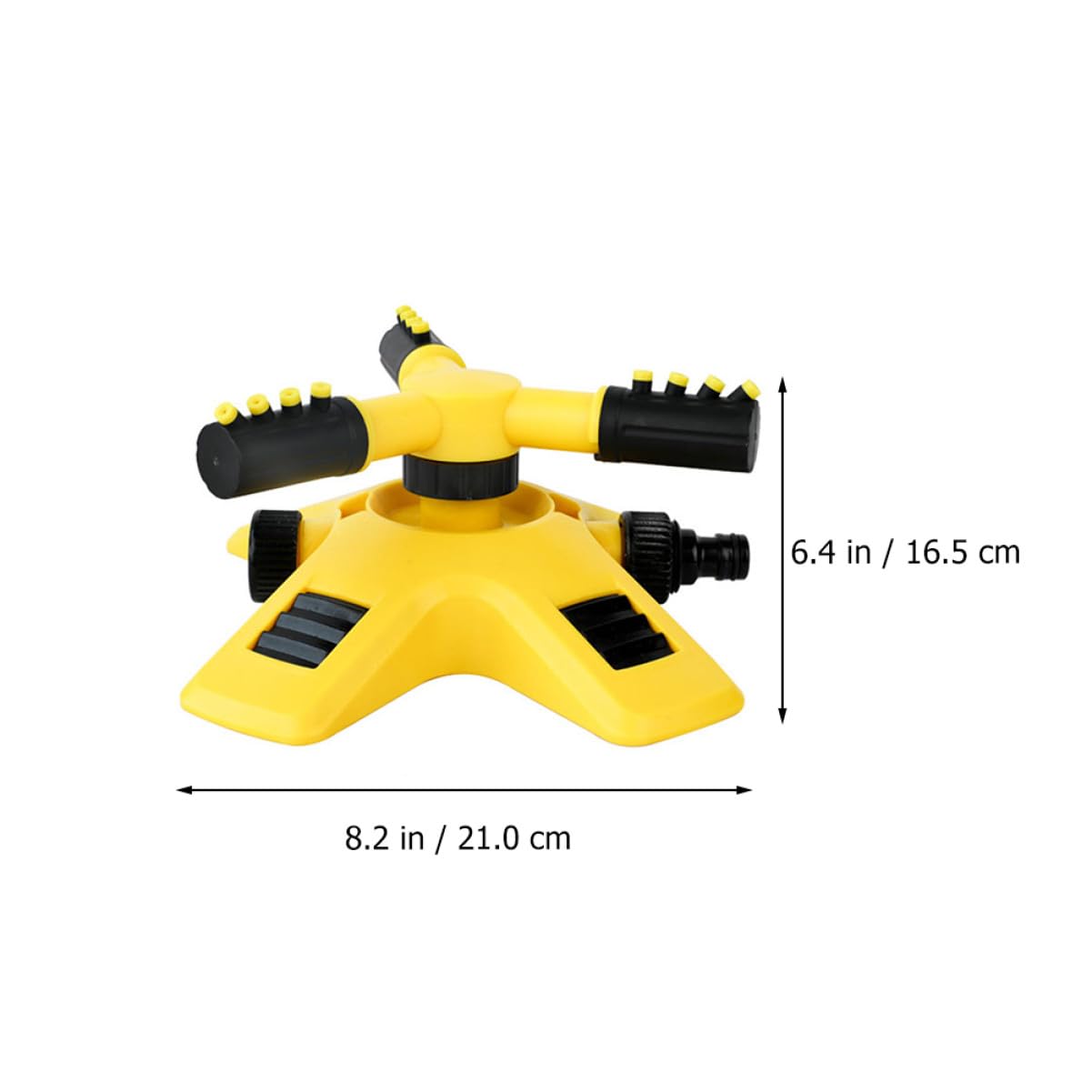 Hemobllo Système D'irrigation de Jardin 2 Pièces Arroseur Rotatif Automatique 360° pour Pelouse et Potager Couverture Large Jaune