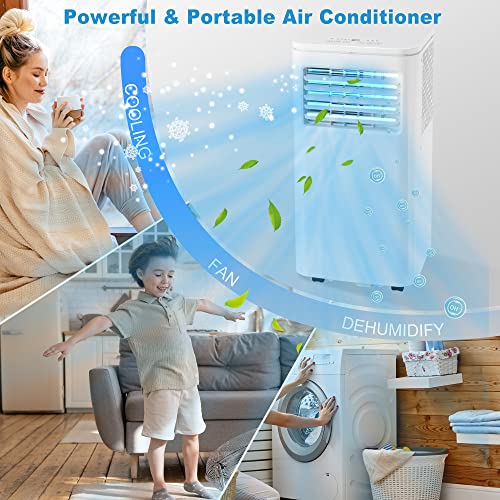 Image of Electactic Portable Air Conditioner With 3-in-1 Function, Cooling, Dry, Fan, Remote Control, Compact with Sleep Mode & 24 Hours Timer, 8000 BTU, White (A5405CE)
